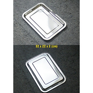 Khay Inox Cao Cấp Nhiều Kích Cỡ Sâu 2cm Chính Hãng TOKDODO