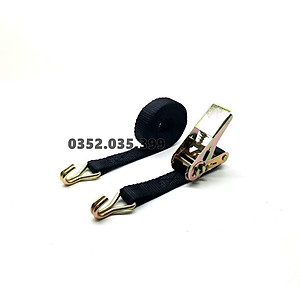 Dây cảo chằng hàng tăng đơ bản 25mm, Có Móc J, dài 1m-8m, tải trọng 1 tấn, chất liệu Polyeter cường lực