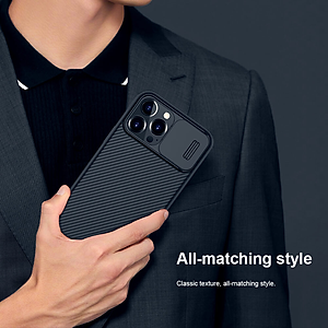 Ốp lưng chống sốc cho iPhone 13 Pro Max bảo vệ Camera hiệu Nillkin Camshield chống sốc cực tốt, chất liệu cao cấp, có khung và nắp đậy bảo vệ Camera - hàng nhập khẩu