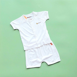 Bộ sơ sinh babiboo cài giữa tay ngắn vải visco siêu mềm mại cho bé