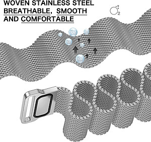 Dây Thép Milan Loop Từ Tính cho Apple Watch Series 1/2/3/4/5/6/7/8/9/SE1,2 & Apple Watch Ultra 1/2 Size 38/40/41/42/44/45/49mm - Hàng Chính Hãng