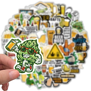 Sticker đồ uống beer  Cắt Sẵn Hình Dán Trang Trí Mũ Bảo Hiểm Laptop Điện Thoại Ván Trượt Sổ tay Notebook