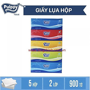 Khăn Giấy Hộp Giấy Rút Pulppy 2 Lớp Mềm Mịn Siêu Dai 180 Tờ 2 Lớp