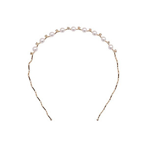 Bờm tóc đính đá Hàn Quốc, bờm tóc đính ngọc trai nhân tạo đẹp xinh xắn dễ thương Hanabi BT02