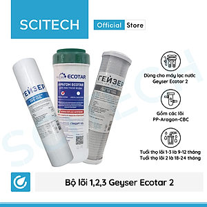 Bộ lõi thay thế máy lọc nước Nano Geyser Ecotar by Scitech (Tặng kèm lõi tiền lọc) - Hàng chính hãng