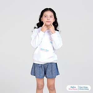 Áo nỉ hoodie cho bé gái Bigfox Miss Meow có mũ mặc nhà mùa thu đông size đại trẻ em 7-15 tuổi 50kg