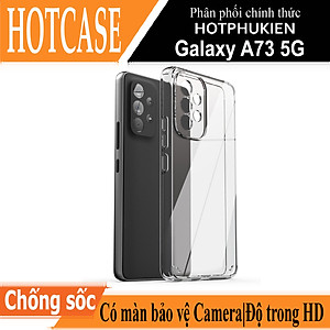 Ốp lưng silicon chống sốc cho Samsung Galaxy A73 5G hiệu HOTCASE - siêu mỏng 0.6mm, độ trong tuyệt đối, chống trầy xước, chống ố vàng, tản nhiệt tốt - Hàng nhập khẩu