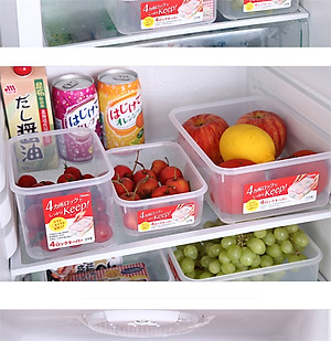 Hộp nhựa trong đựng thực phẩm chữ nhật 2,3 lít - Hàng nội địa Nhật Bản