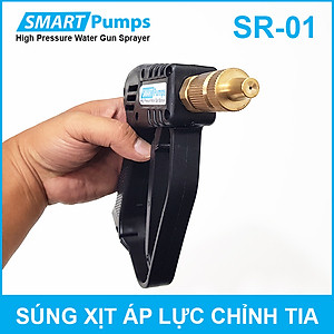 Súng xịt áp lực rửa xe vệ sinh máy lạnh tưới cây có chỉnh tia ren trong 13mm Smartpumps