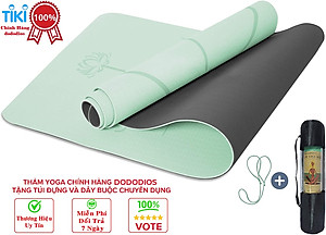 THẢM TẬP YOGA, GYM 2 LỚP CAO CẤP CHỐNG TRƯỢT + TÚI ĐỰNG THẢM TẬP YOGA + DÂY BUỘC CHUYÊN DỤNG - CHÍNH HÃNG DODODIOS
