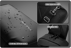 Túi Đeo Chéo 11 Inch có cổng sạc USB, vải trượt nước, nhiều ngăn phụ tiện ích KINGBAG JULIUS I - Hàng Chính Hãng