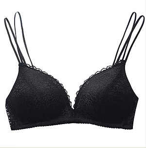  Bộ ĐồLót Ren Nữ Không Gọng Nâng Ngực Đệm Mỏng Azuno DL01  Phong Cách Sexy Dây Đôi Không Giãn Không Quăn Sau Khi Dùng Lâu