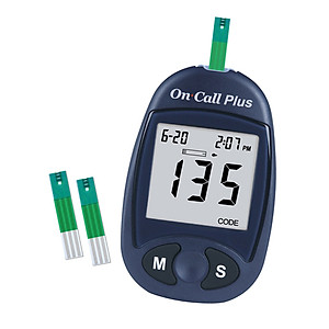 Máy Đo Đường Huyết On Call Plus Kèm Hộp 25 Que Thử Đường Huyết On Call Plus Và 100 Kim Chích Máu On Call