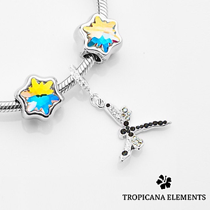 Vòng Tay Tropicana Phối Charm Swarovski Chuồn Chuồn
