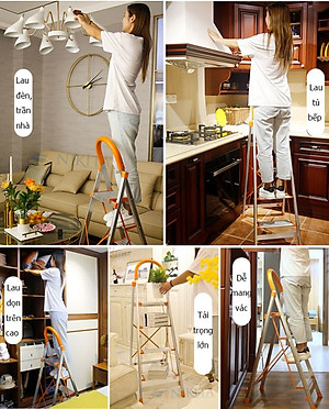 Thang nhôm tay vịn khung INOX Nikita NKT-IN04