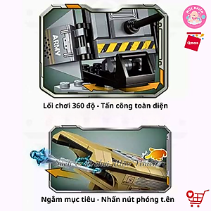 Đồ chơi lắp ráp xếp hình tên lửa chiến đấu Qman 1728 - Tên lửa đánh chặn (409 mảnh ghép) dành cho bé trai trên 6 tuổi