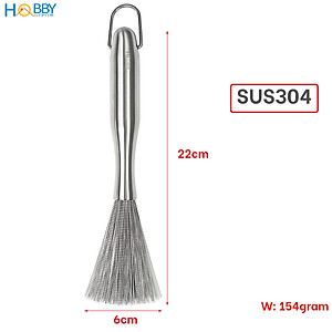 Chổi cọ rửa xoang nồi tay cầm tiện dụng inox 304 Hobby home decor CVS1