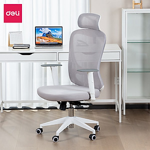 [ ] Ghế Xoay Văn Phòng Công Thái Học Cao Cấp Có Khóa Ngả Lưng 135 Độ Gối Tựa Đầu 3D Tựa Tay Điều Chỉnh Deli - Hỗ Trợ Đốt Sống Cổ Tối Ưu Tư Thế Ngồi - Bảo Hành 3 Năm - Ghế Làm Việc Tại Nhà, Văn Phòng
