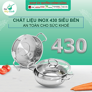 Nồi lẩu xửng hấp FIVESTAR 3 đáy từ nắp kính , tặng 1 vá canh 20cm | 24cm | 26cm | 28cm
