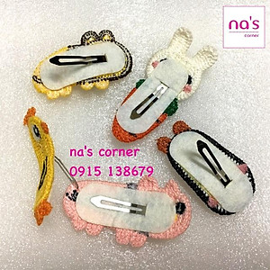 Kẹp tóc mái Hàn quốc len đan thêu handmade hoạt hình hình thú dễ thương ngộ nghĩnh dạng kẹp bật hairclip