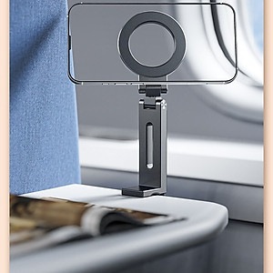 Giá đỡ kệ đỡ điện thoại từ tính gập xoay 360 độ để bàn, kẹp thành bàn, ô tô, máy bay livestream, selfile tự sướng - Hàng chính hãng