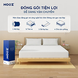 Nệm Foam NOOZ Home Goods  Tiêu Chuẩn CertiPUR-US Với Hai Tầng Foam Nâng Đỡ Ruột Đệm Cao Su Non Vỏ Nệm Tencel