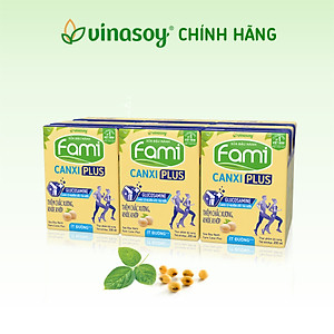 Thùng sữa đậu nành Vinasoy Fami Canxi Plus hộp (200ml x 36 hộp)