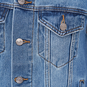 Áo Khoác Jean Nữ Trơn Màu Xanh Đậm Nhạt Aaa Jeans