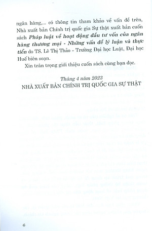 Pháp luật về hoạt động đấu tư vốn của ngân hàng thương mại - Những vân đề lý luận và thực tiễn
