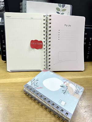 Sổ Lò Xo B5-A5-A6 Takeyo 200 Trang Bìa Nhựa Phong Cách Nhật Bản Dòng Kẻ Chấm Giấy Bảo Vệ Mắt