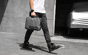 TÚI ĐEO CHÉO TOMTOC (USA) URBAN SHOULDER BAGS FOR ULTRABOOK 15″ GRAY (H14-E02G)