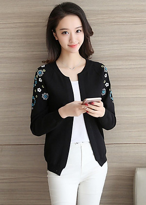 Áo Len Nữ Cardigan Áo Khoác Len Kiểu Hàn Quốc Thêu Hoa ALN020 MayHomes Thời Trang Thu Đông