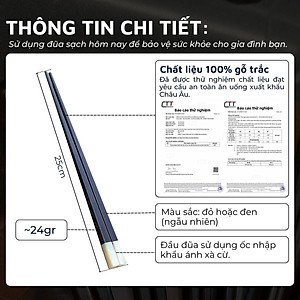 Bộ 10 đôi đũa gỗ trắc DandiHome cao cấp