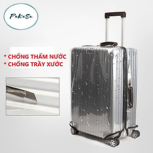 Áo bọc vali trong suốt, nhiều size- CHỌN SIZE- Bao trùm vali chống trầy xước đủ cỡ 18- 20-22-24-26-28-30 inch -Hàng chính hãng
