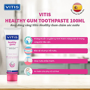 Kem đánh răng cho nướu nhạy cảm, viêm, sưng đỏ, chảy máu nướu Vitis Healthy Gum 100ml (dùng được cho phụ nữ mang thai)