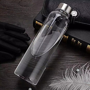 Bình Nước Thủy Tinh, Chai Detox Có Dây Xách 500ml Chai Thủy Tinh Đựng Nước 500ML - Nắp Thiếc Vặn Có Dây Treo (Bình Thủy Tinh Đựng Nước, Đựng Sữa - Chai Thủy Tinh Đựng Nước Ép)