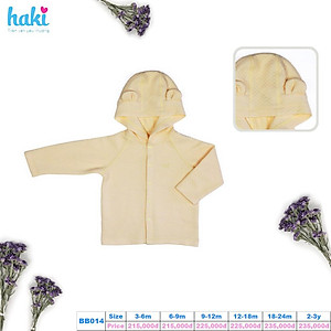 Áo khoác chần bông cho bé mũ tai gấu siêu dễ thương  (4-15kg) , hàng chính hãng HAKI BB014