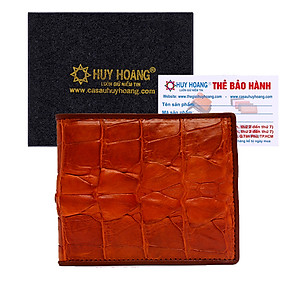 Ví Nam Da Cá Sấu Gai Đuôi Huy Hoàng HT2209 (12.5 x 10 cm) - Vàng