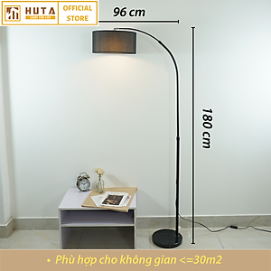 Đèn Cây Đứng HUTA KC2 Thân Cong, Trang Trí Phòng Khách Phòng Ngủ, Sofa, Góc Tường, Cao Cấp Sang Trọng, Đèn Vàng Bóng Led Tiết Kiệm Điện