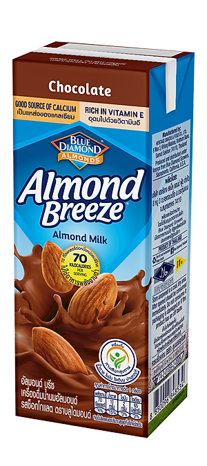 Blue Diamond - Thùng Sữa Hạt Hạnh Nhân ALMOND BREEZE vị Chocolate 180ml x 24 Hộp