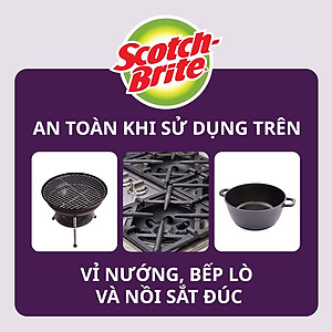 [Gói 4 miếng] Cước Rửa Chén Siêu Mạnh Scotch Brite - Cọ rửa mọi vết bẩn cứng đầu, an toàn cho vỉ nướng, nồi inox, gang, thép