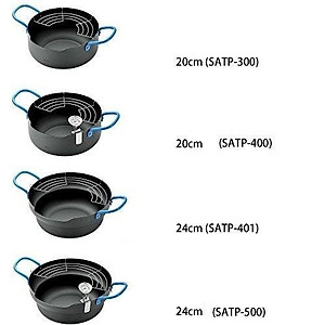 Nồi chiên/rán thiết kế đáy từ chống dính kèm khay ráo dầu Show-A có tay cầm ( 20cm & 24cm ) & nhiệt kế - Hàng nội địa Nhật Bản.
