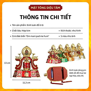 Kinh Luân Tây Tạng - bánh xe cầu nguyện Om Mani Padme Hum trang trí để bàn xoay để trên xe ô tô mang lại bình an và may mắn nhiều màu - Diệu Tâm