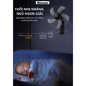Quạt treo tường Mitomo FTT-60 hàng chính hãng, có điều khiển tử xa, động siêu xịn bảo hành 24 tháng