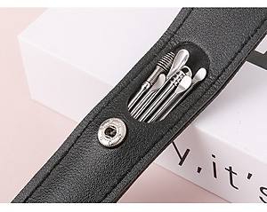 Bộ dụng cụ lấy ráy tai chuyên nghiệp 6 món cao cấp bằng thép không rỉ- Tặng kèm túi đựng sang trọng treo móc khóa