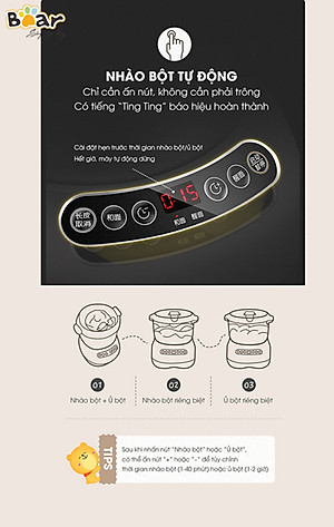 Máy Trộn Bột Ủ Bột Lên Men Tự Động BEAR HMJ-A70C1 Chống Dính Dung Tích 7 Lít Công Suất 250 W - Hàng Chính Hãng