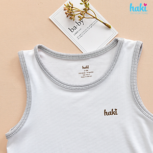 Bộ quần áo sát nách phối màu xẻ sườn vải Modal cao cấp BM012 quần áo hè cho bé; đồ bộ mặc nhà cho bé; set ba lỗ bé trai bá gái sợi sồi siêu mềm mịn HAKI (từ 4kg - 15kg)