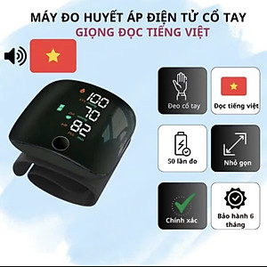 Máy Đo HuyếttÁp CổTay Thông Minh, Màn Hình LED, GiọngNói Tiếng Việt, Bản Sạc Pin Tiện Lợi đèn pha led ốp trần