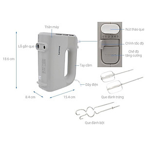 Máy Đánh Trứng Philips HR3705 - Công Suất 300W - Hàng Chính Hãng