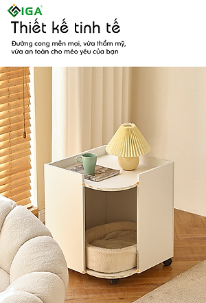 Nhà Cho Mèo Ngủ Kết Hợp Tủ Đựng Thức Ăn Chính Hãng IGA - GP194